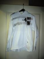 Witte longsleeve met capuchon 158-164